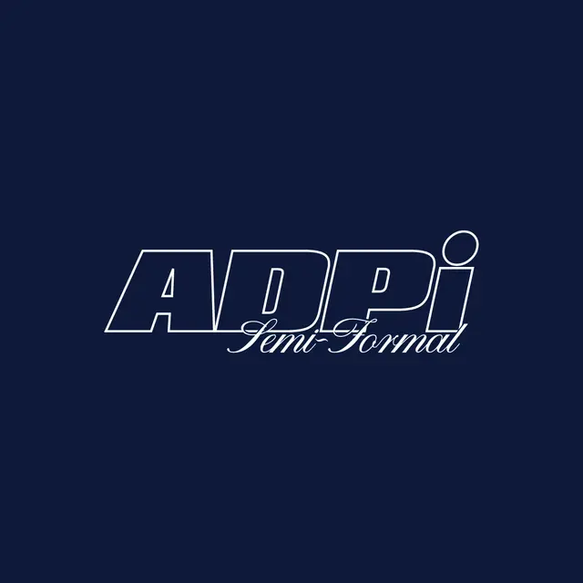 Alpha Delta Pi Bold Block and Script Text Semi Formal Tank