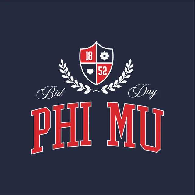 Phi Mu Shield Illustration Bid Sweater