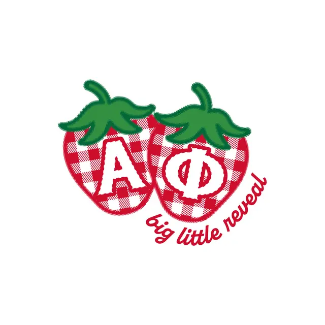 Alpha Phi Checkered Strawberry Big Little Reveal Tank