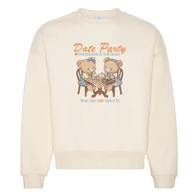 Alpha Chi Omega Sweethearts Bears Date Party Crewneck 2
