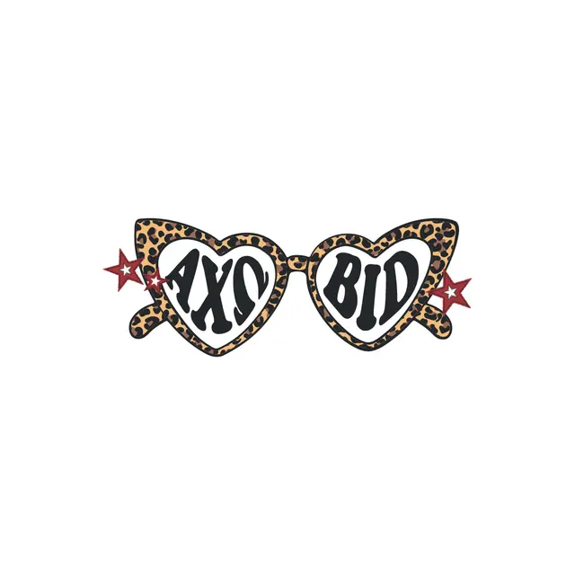 Alpha Chi Omega Leopard Pattern Heart Sunglasses Bid Day Tank