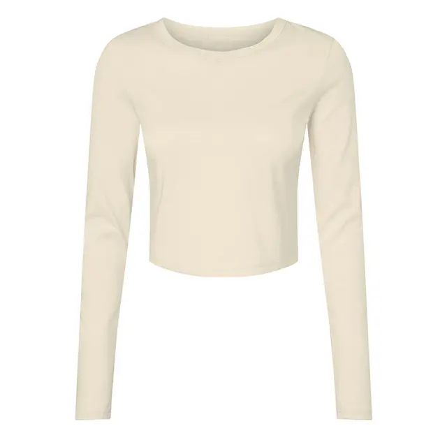 Customizable Bella Canvas Ladies' Micro Ribbed Long Sleeve Baby Tee 1501be Sol Natural Blnd Front
