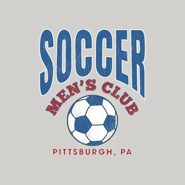 Men's Soccer Club Bold Block Text PR Crewneck