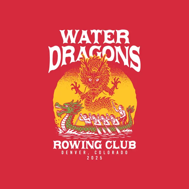 Rowing Club Water Dragons Fierce Dragon Illustration PR Shirt