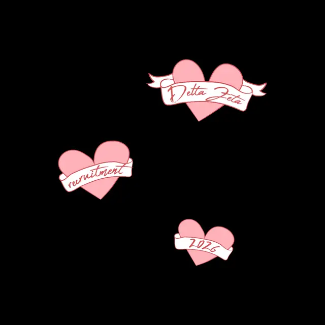 Delta Zeta Pink Heart Ribbons Recruitment Tank