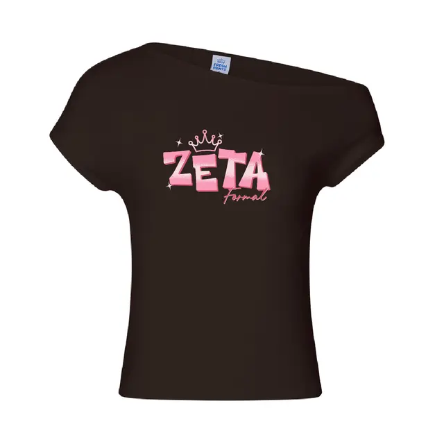 Zeta Tau Alpha Bold Block Lettering Crown Formal Shirt 2