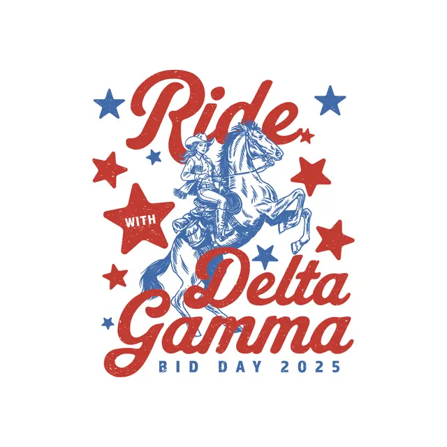 Delta Gamma Cowboy Rider and Stars Bid Day Shirt