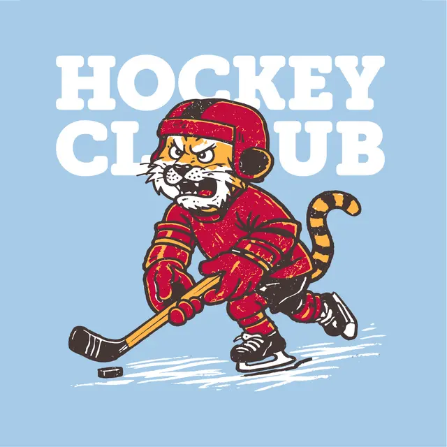 Hockey Club Fierce Tiger Illustration PR Hoodie