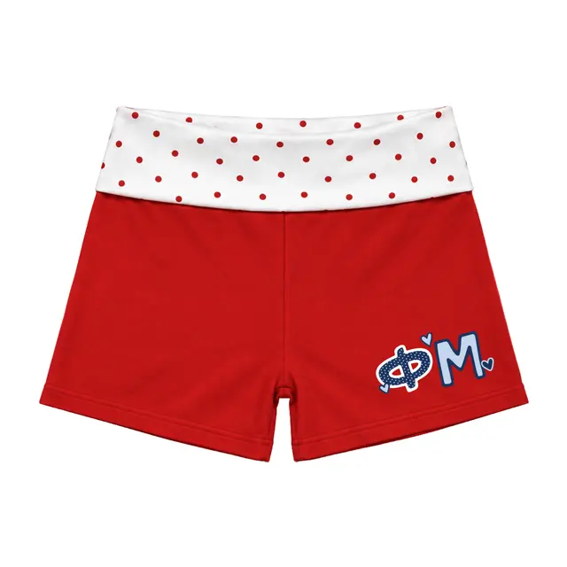 Phi Mu Polka Dot Heart Lettering PR Shorts 2
