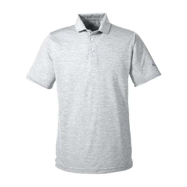 Customizable Puma Golf Men's Icon Heather Polo 596801 BRIGHT WHITE Front