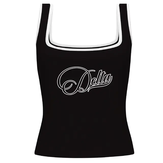 Delta Delta Delta Outline Script Text PR Tank 2