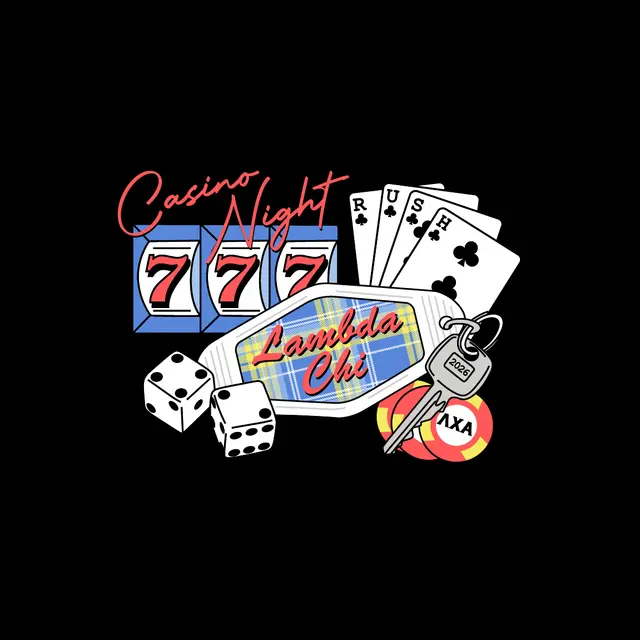 Lambda Chi Alpha Slot Machine and Card Graphic Rush Hoodie