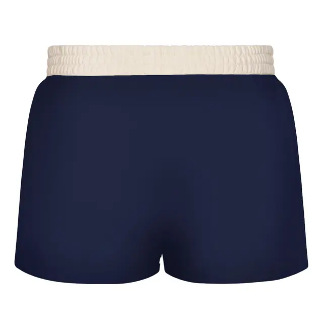 Fresh Prints Miami Heavyweight Color Block Shorts Navy Buttermilk mto Back