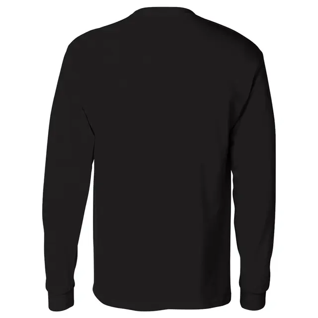 Customizable Hanes Authentic Long Sleeve Pocket T-Shirt 5596 Black Back