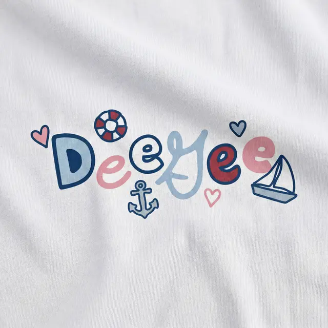 Delta Gamma Colorful Lettering Nautical PR Shirt