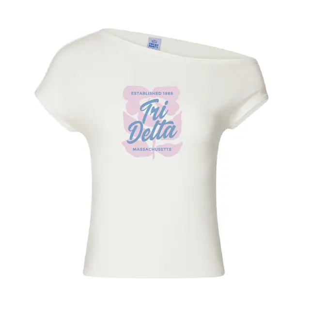 Delta Delta Delta Script Font with Floral PR Shirt 2