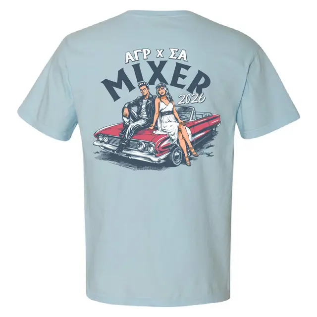 Sigma Alpha Retro Couple Car Date Shirt 2