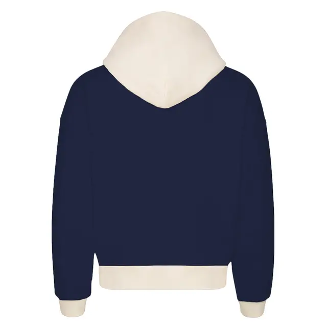 Fresh Prints FP118 Boston Heavyweight Color Block Hoodie Navy Buttermilk mto Back