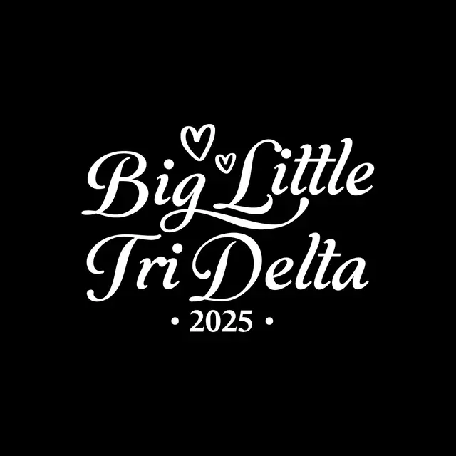 Delta Delta Delta Hearts and Script Big Little Reveal Shirt