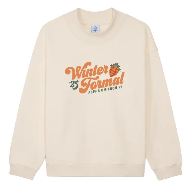 Alpha Omicron Pi Pinecone Script Winter Formal Crewneck 2