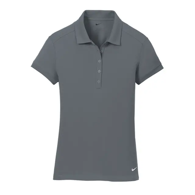 Women's Dri-FIT Solid Icon Pique Modern Fit Polo Dark Grey Front