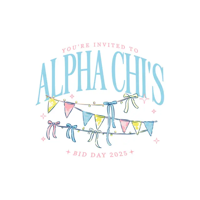 Alpha Chi Omega Festive Banner Bid Day Tank