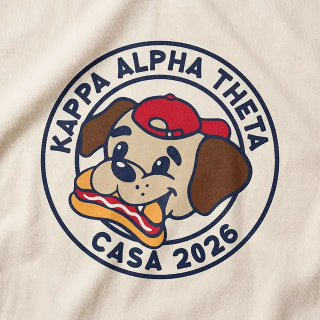Kappa Alpha Theta Playful Dog Illustration Philanthropy Shirt