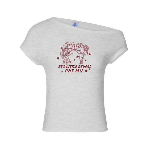 Phi Mu Hand Drawn Characters Big Little Reveal Shirt 2