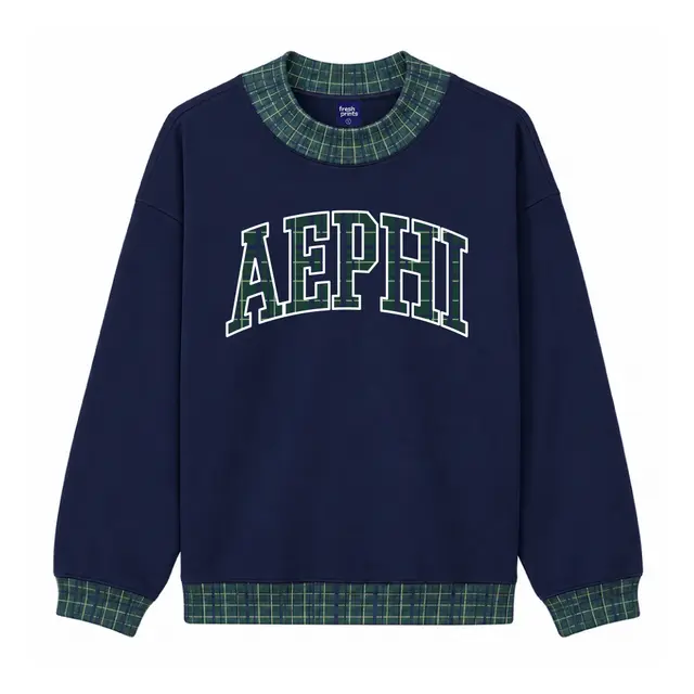 Alpha Epsilon Phi Plaid Block Lettering PR Sweater 2