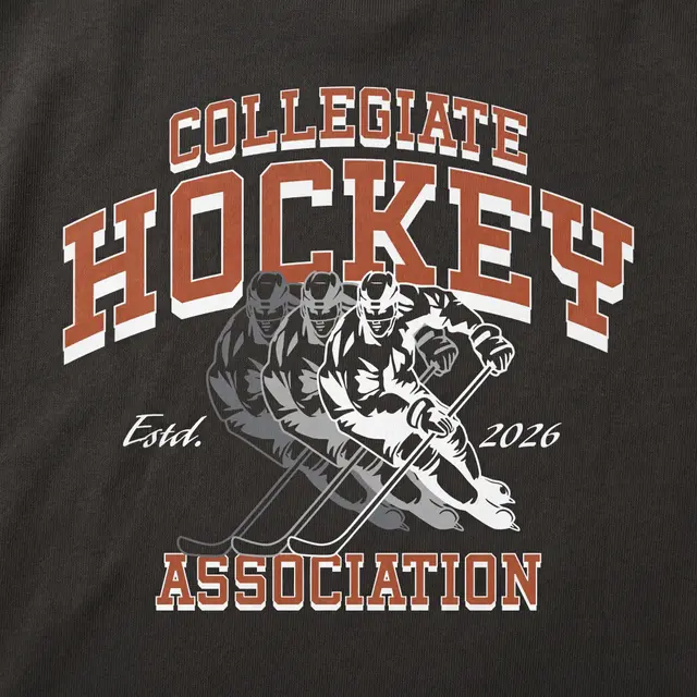 Collegiate Hockey Association Action Packed Graphic PR Crewneck