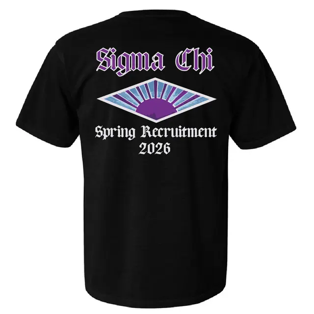 Sigma Chi Purple Sunrise Graphic Rush Shirt 2