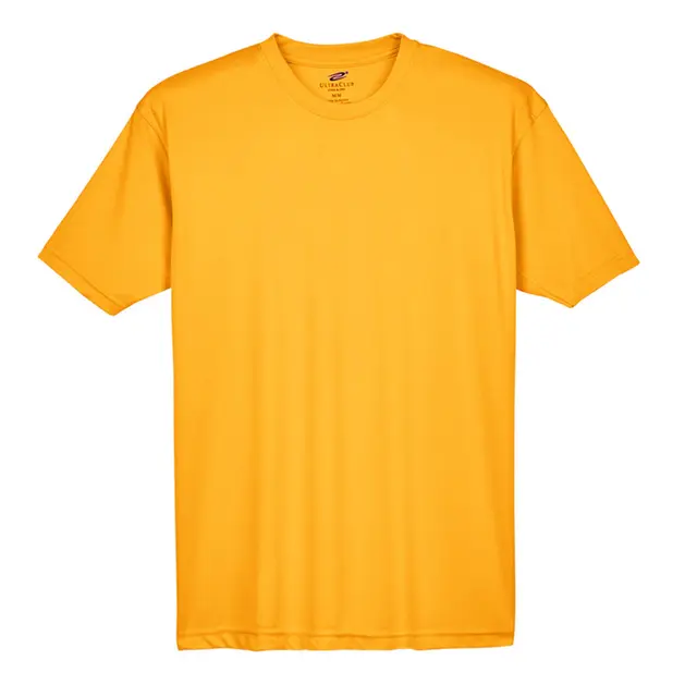 Customizable UltraClub Men's Cool & Dry Sport Performance Interlock T-Shirt 8420 Gold Front