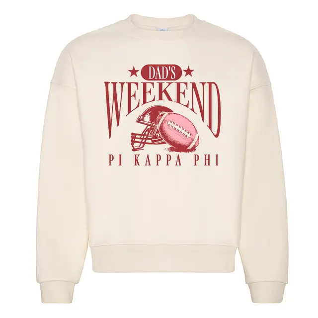 Pi Kappa Phi Bold Typography Football Parents Weekend Crewneck 2