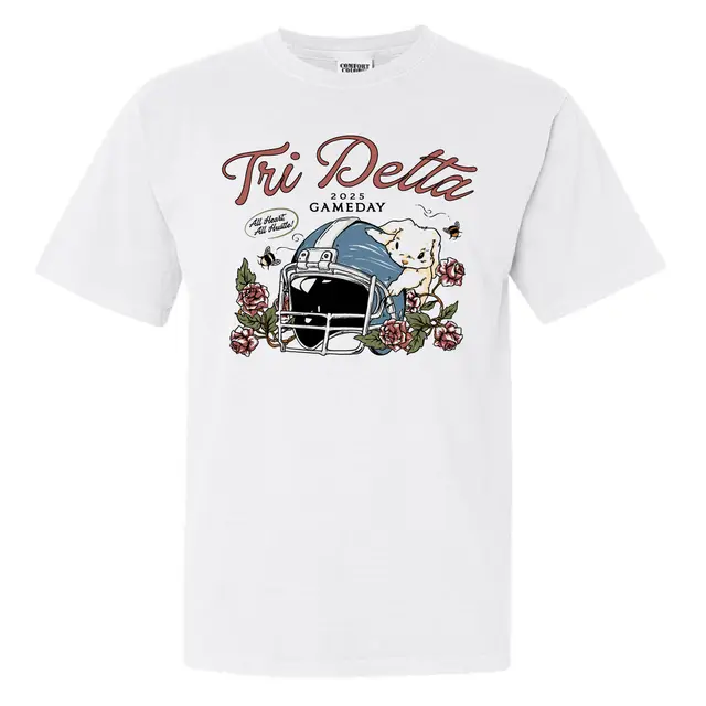Delta Delta Delta Bunny Football Helmet Game Day Shirt 2