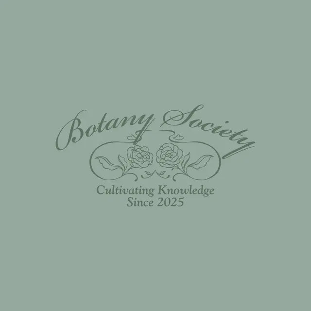 Botany Society Elegant Script with Floral PR Crewneck