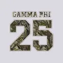 Gamma Phi Beta Military Patterned Varsity Text PR Tank
