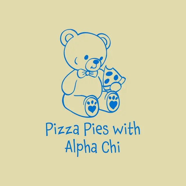 Alpha Chi Omega Bear with Pizza Philanthropy Tank