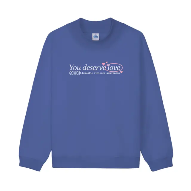 Alpha Chi Omega Heart Outline Text Philanthropy Sweater 2