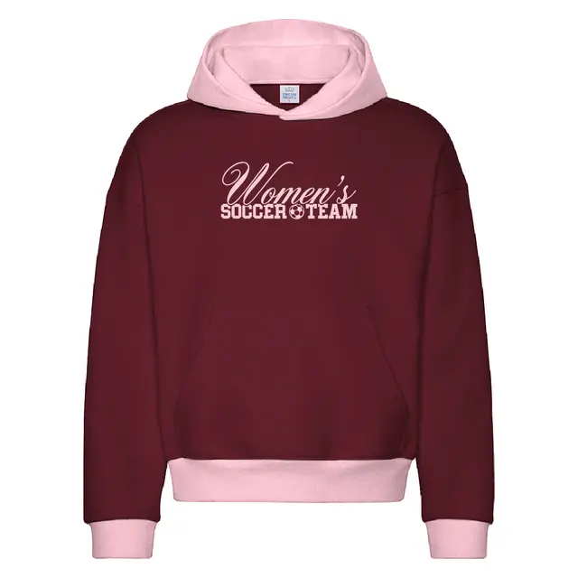 Women's Soccer Team Script and Block Text PR Hoodie 2