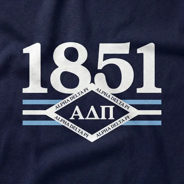 Alpha Delta Pi Bold Numbers Striped PR Shorts