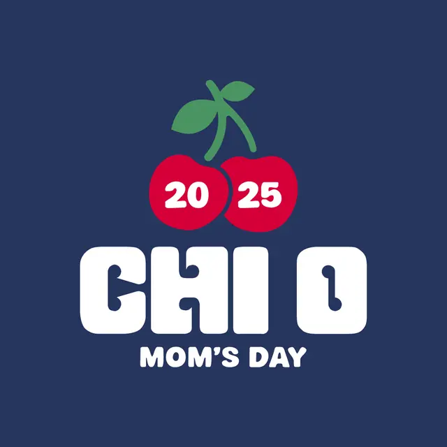 Chi Omega Cherries and Bubbly Text Mom's Day Shirt