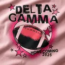Delta Gamma Football with Stars on Halftone Heart in Pink Homecoming Tank