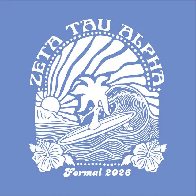 Zeta Tau Alpha Tropical Surfing Formal Hoodie