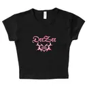 Delta Zeta Pink Script with Heart Big Little Reveal Shirt 2