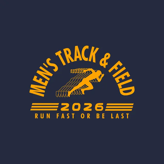 Men's Track & Field Runner Graphic and Bold Texts PR Crewneck