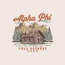 Alpha Phi Cabin Scene Fall Retreat Shirt