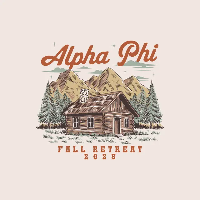 Alpha Phi Cabin Scene Fall Retreat Shirt