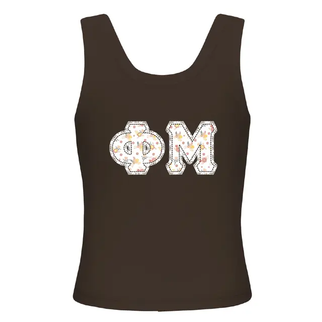 Phi Mu Floral Greek Letters PR Tank 2