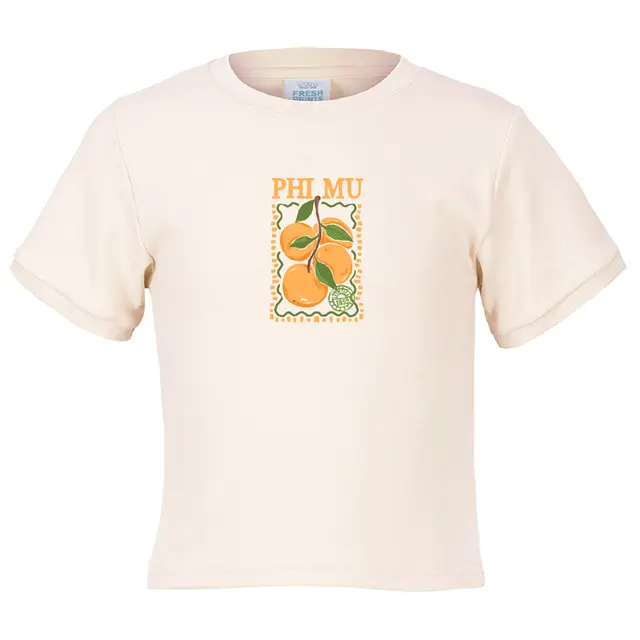 Phi Mu Peach and Branch Illustration PR Shirt 2