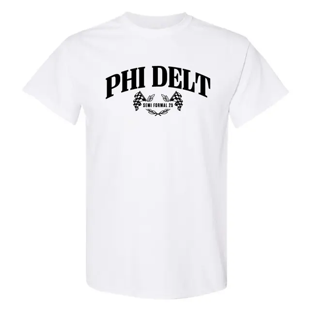 Phi Delta Theta Bold Text and Flags Semi Formal Shirt 2
